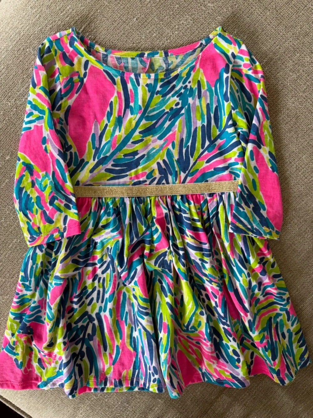 Lilly Pulitzer Girls Colorful Printed Longsleeve Dress, Size XS